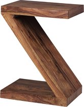 Table d'appoint - Table basse - Handgemaakt - Forme Z - Bois - Marron foncé - 44x30x59 cm