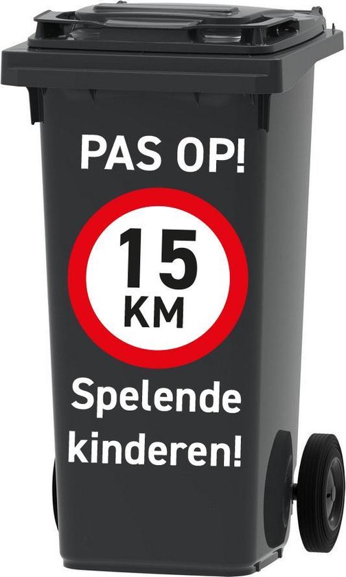 Container / Kliko sticker PAS OP! Spelende kinderen