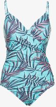 Osaga dames badpak met bloemenprint - Blauw - Maat S