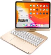 iPad Pro 11 2021 (3e gen)/Pro 11 (2020)/Pro 11 (2018) Toetsenbord Hoes hoesje - CaseBoutique -  Goud - Kunststof