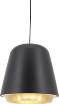 Hanglamp Santiago Zwart/Goud - Ø35cm - E27 - IP20 - Dimbaar > lampen hang zwart goud | hanglamp zwart goud | hanglamp eetkamer zwart goud | hanglamp keuken zwart goud | led lamp zw
