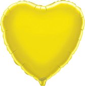Geel hart heliumballon - Gevuld met helium