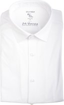 OLYMP No. Six 24/Seven super slim fit overhemd - wit tricot - Strijkvriendelijk - Boordmaat: 40