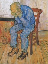 Vincent van Gogh, Treurende oude man (At eternity's gate), 1890 op canvas, afmetingen van dit schilderij zijn 75x100 cm