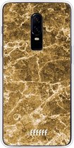OnePlus 6 Hoesje Transparant TPU Case - Gold Marble #ffffff
