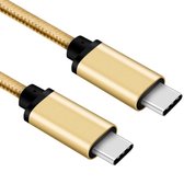 USB C kabel - 3.1 gen 1 - 5 Gb/s - Gevlochten nylon mantel - Goud - 3 meter - Allteq