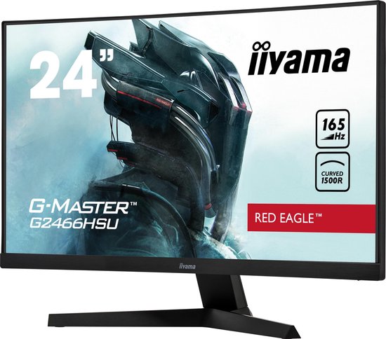 Iiyama G-Master Red Eagle G2466HSU-B1 - Full HD VA Curved 165Hz Gaming Monitor - 24 Inch - Iiyama