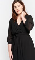 LOLALIZA Mini jurk met plisse - Zwart - Maat 34