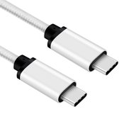 USB C kabel - 3.1 gen 1 - 5 Gb/s - Gevlochten nylon mantel - Zilver - 0.5 meter - Allteq