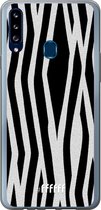 Samsung Galaxy A20s Hoesje Transparant TPU Case - Zebra Print #ffffff