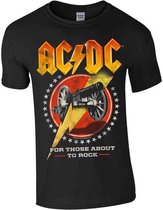 AC/DC Heren Tshirt -M- For Those About To Rock New Zwart