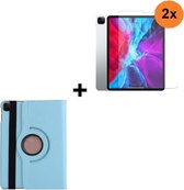 iPad Pro 2020 Hoesje + iPad Pro 2020 Screenprotector - 12.9 inch - Tablet Cover Case Turquoise + 2x Screenprotector