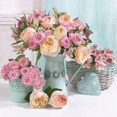 EnjoyeuS diamond painting bloemen in vazen .5 - Flowers in vases .5  "Bloemen - Flowers - Serie"  40x40 - Diamond painting schilderen volwassenen