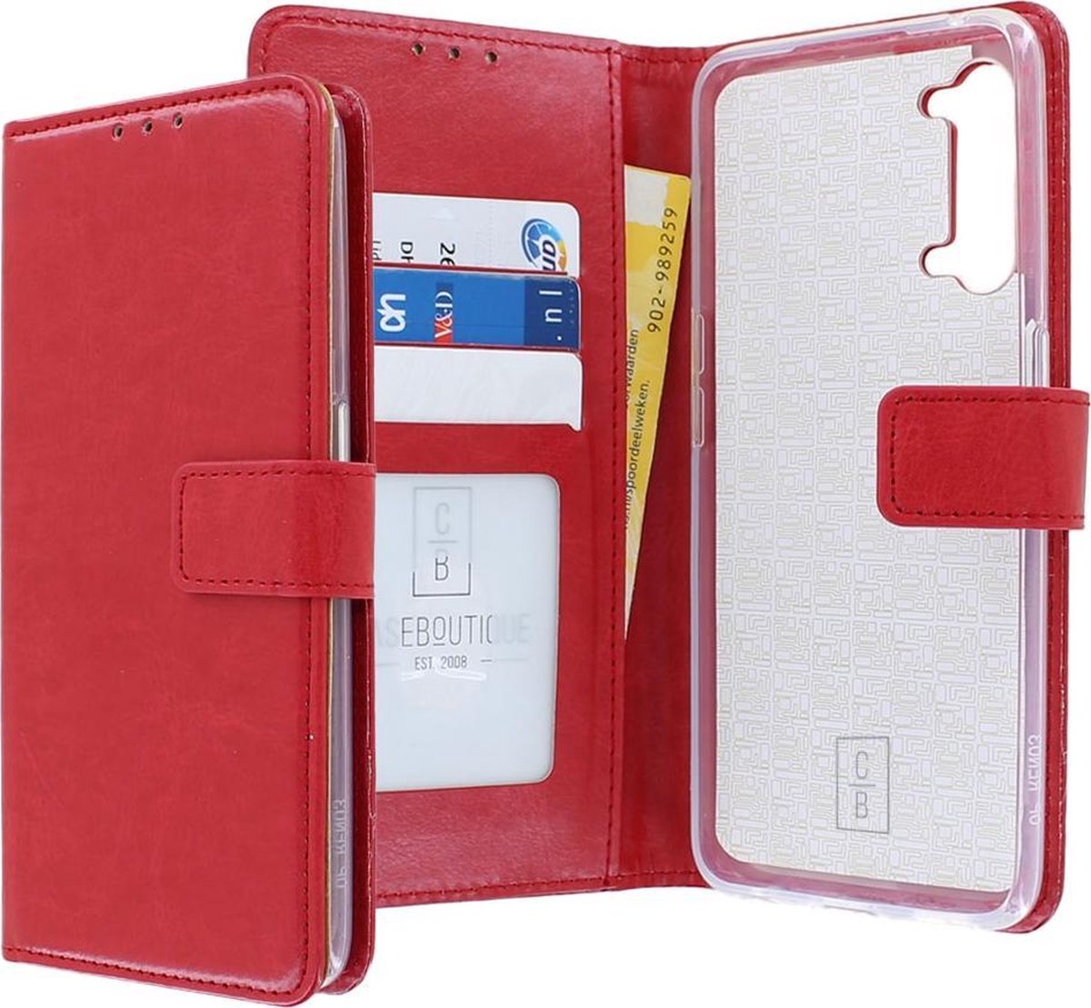 Oppo Find X2 Lite Bookcase hoesje - CaseBoutique - Effen Rood - Kunstleer