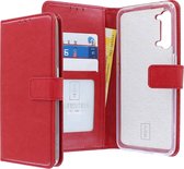 OPPO Trouver X2 Lite Bookcase hoesje - CaseBoutique - Solide Rouge - cuir artificiel