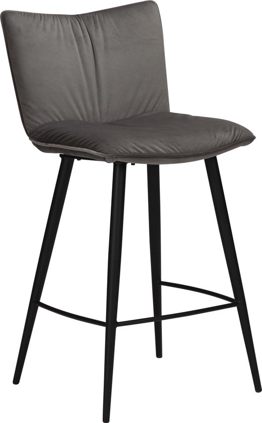 JOIN Counter Stool - Alu velvet w. black legs