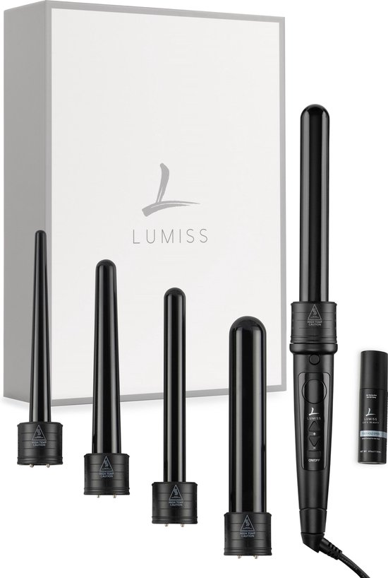 Lumiss Sublime Pro 5 in 1 Keramische Tourmaline Krultang - Holding Spray - Haarkruller - 5 opzetstukken