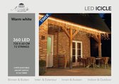 Kerst ijspegelverlichting met timer 360 lampjes warm wit 720 x 60 cm - Voor binnen en buiten gebruik