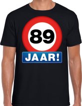 Stopbord 89 jaar verjaardag t-shirt - zwart - heren - 89e verjaardag - Happy Birthday shirts / kleding XL