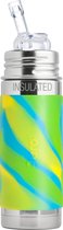 Pura thermos rietjesfles 260 ml inclusief aqua swirl sleeve en reisdop