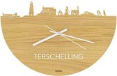 Skyline Klok Terschelling Eikenhout - Ø 40 cm - Woondecoratie - Wand decoratie woonkamer - WoodWideCities