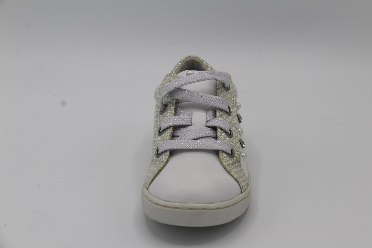 Twins Witte sneaker met zilveren accenten- 319100500-3 5