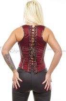 Zwart/rood gestreept corset gilet - L