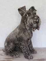 asbeeld urn zittende Schnauzer hondenurn | 33 cm