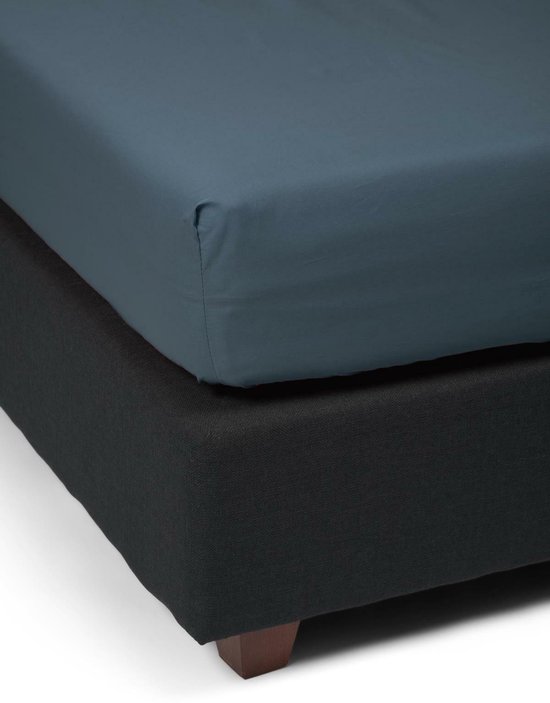 ESSENZA Premium Percale Hoeslaken Stone blue - 90x210 cm