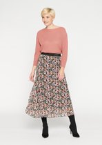 LOLALIZA Maxi rok met bloemen en plisse - Groen - Maat M