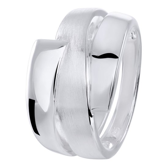 Lucardi Ringen - Zilveren ring mat/glans bewerkt