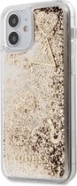 iPhone 12 Mini Backcase hoesje - Guess - Glitter Goud - Kunststof