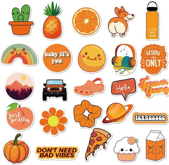Oranje laptop sticker set | 50 Stuks | bol.com