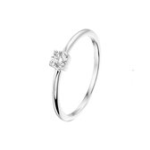 YO&NO - Ring - zilver - Aanschuifring - Zirkonia - 4mm - 17,25mm - Sieraden Vrouw - Gerhodineerd - Zilver 925