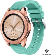 Siliconen Smartwatch bandje - Geschikt voor  Samsung Galaxy Watch siliconen bandje 41mm / 42mm - aqua - Strap-it Horlogeband / Polsband / Armband