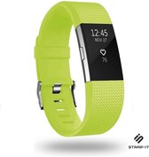 Siliconen Smartwatch bandje - Geschikt voor Fitbit Charge 2 siliconen bandje - lichtgroen - Strap-it Horlogeband / Polsband / Armband - Maat: Maat L