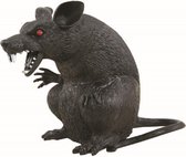 Plastic Halloween Rat met Rode Oogjes