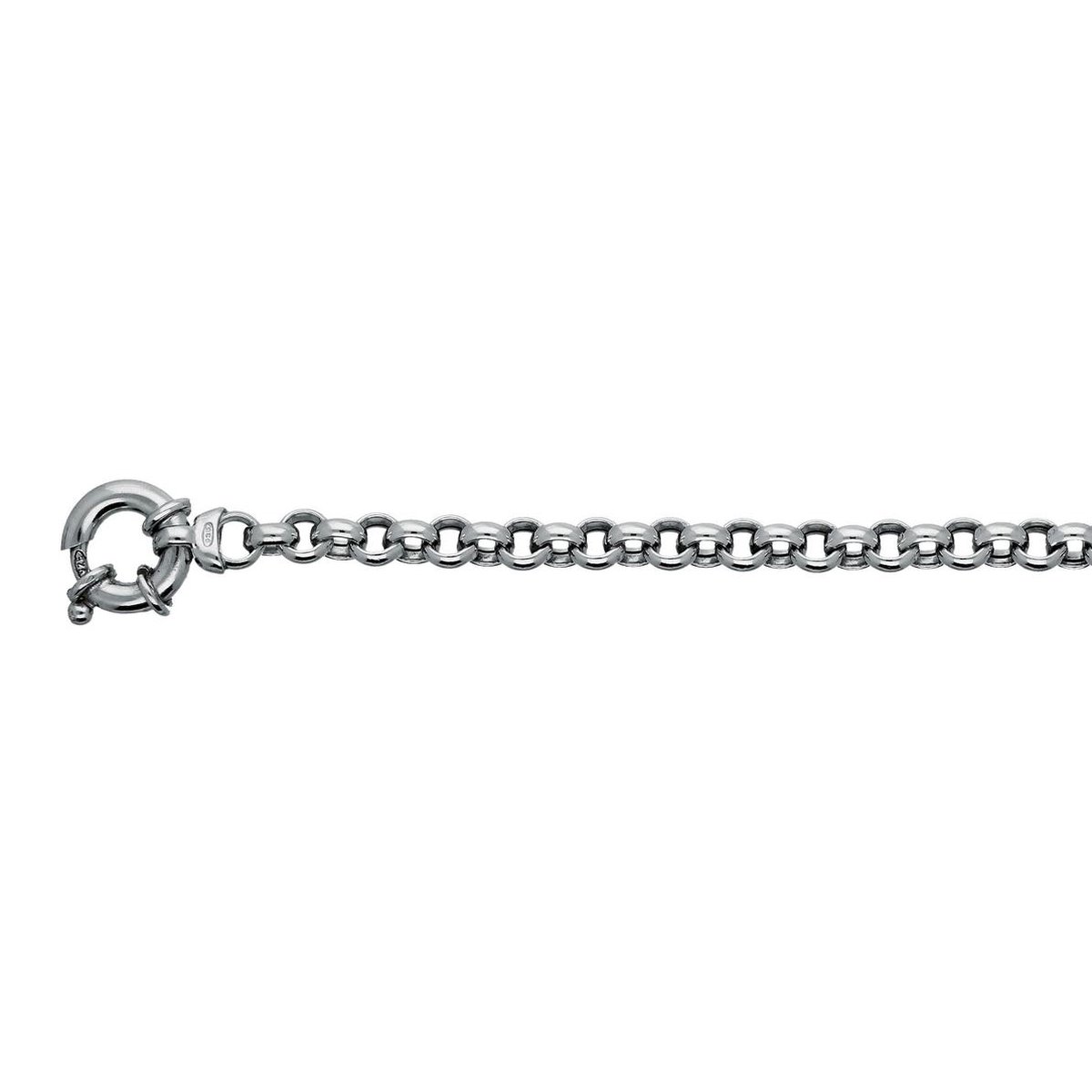 Glowschakelarmband - zilver gerodineerd - jasseron - 19 cm