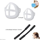 3D Bracket / Mondmasker 3D Beugels Mondmasker Beugel Houder AirFrame - Make up beschermer-Verlenger earsaver - Combi Comfort Pack - 2 Verlengers en 2 beugels - set
