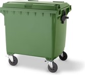 4 wiel container 1100 liter groen