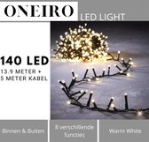 Oneiro’s Luxe Diamond Decoratieve Kerstverlichting – 140 LED’s – 13,9 meter + 5 meter kabel– Extra warm wit – binnen en buiten – Feestverlichting – kerst – kerstboomverlichting