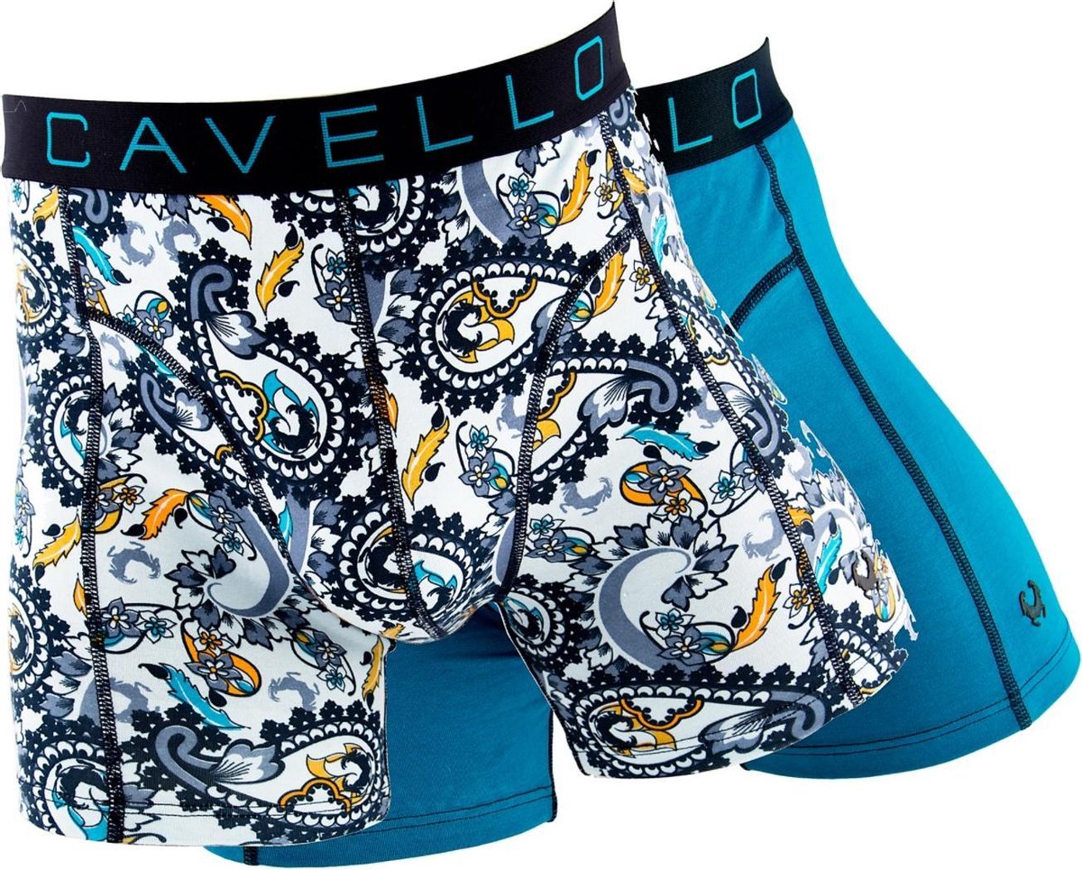 Cavello 2P paisley logo & blauw - L