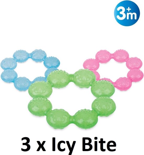 NÛBY Koelbijtring Rond - IcyBite Zorgt Voor Zachte Verkoeling +3M - 3 Stuks