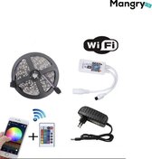 Kwalitatief sterke LED Strip met WIFI-functie via Telefoon bestuurbaar incl. Afstandsbediening - Mangry