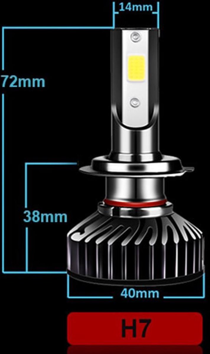 H7 LED lampen speciaal bestemd voor lensvormige koplampen - 10 000 lumen.
