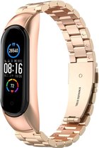 TECHPUNT Schakelband Mi Band 5 Goud | RVS | Stainless Steel | Horlogebandje