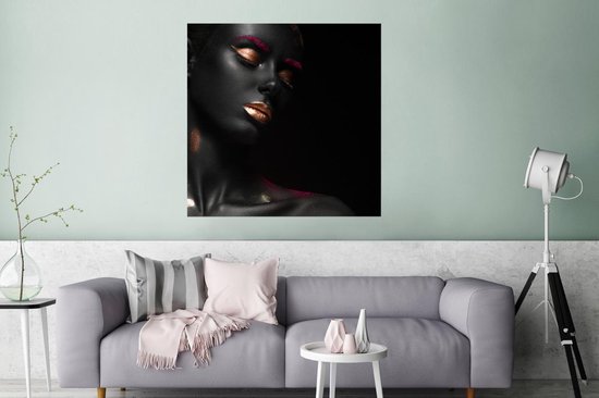 Affiche Femme - Koper - Zwart - 100x100 cm XXL