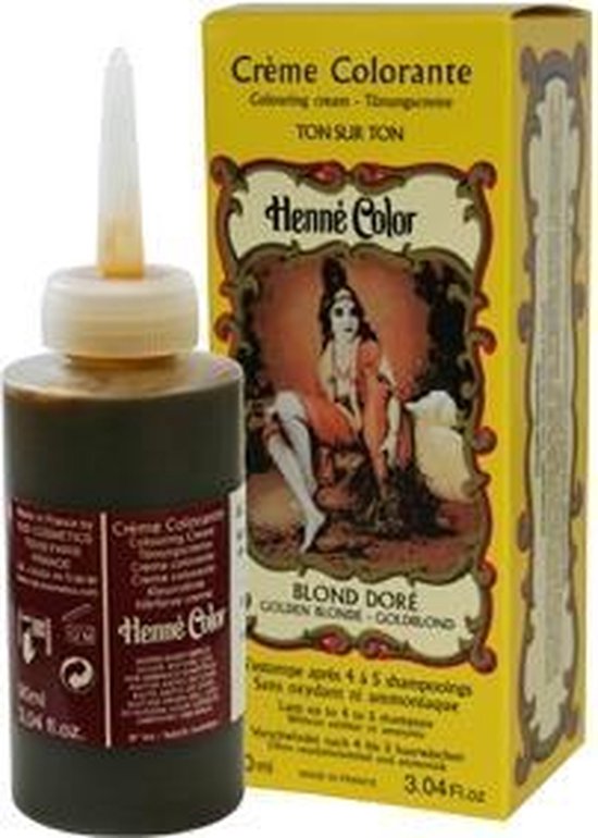Henne Color Crème Colorante Blond Dore / goudblond uitwasbare haarkleuring op henna basis 90 ml