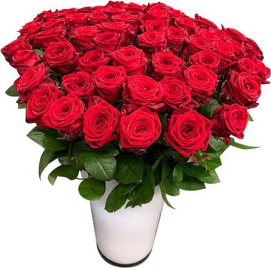 ze Maak avondeten NieuwZeeland 75 rode rozen in vaas | bol.com