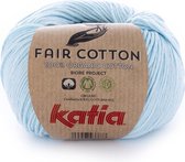 Katia Fair Cotton 8 - licht hemelsblauw - 1 bol = 50 gr. = 155 m. - 100% biol. katoen